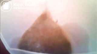 Girl sitting panty poop
