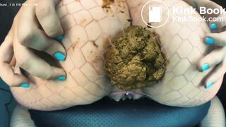 Pawg shits her fishnets