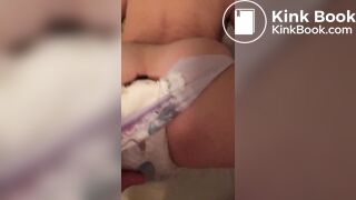 girl has vibrator fun in shitty pull ups diaper