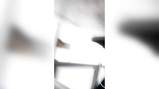 Pervert getting kicked while Latina Milf Pooping