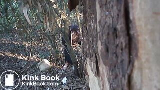 Latina lady shits outdoors, shows TP