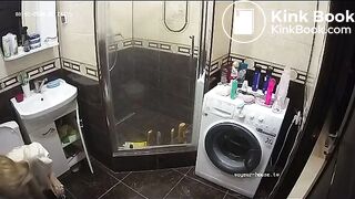 A young chick shit in the bathroom