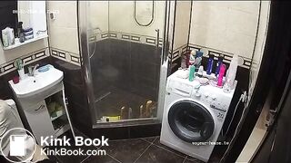 A young chick shit in the bathroom