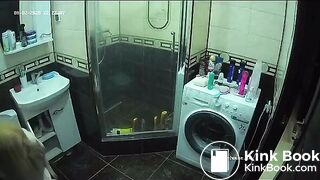 A young chick shit in the bathroom