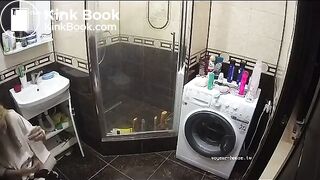 A young chick shit in the bathroom