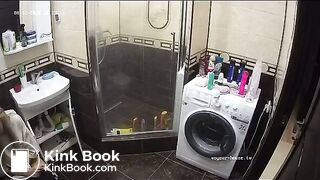 A young chick shit in the bathroom