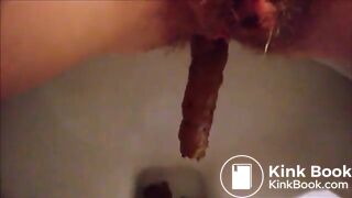 Girl pooping on toilet self shot 19
