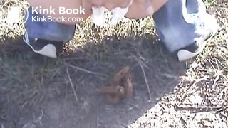 Public pooping - Blonde on the road