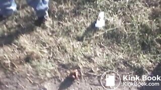 Public pooping - Blonde on the road