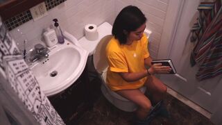 Asian girl pooping short film
