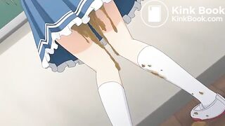 a cute girl poops herself