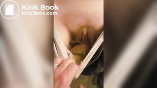 sexy girl shitting and fucking in her panty