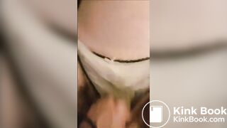 sexy girl shitting and fucking in her panty