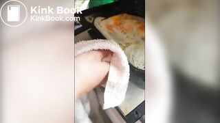 sexy girl shitting and fucking in her panty