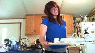 a shit-smeared dildo slides better in a dirty ass in the kitchen