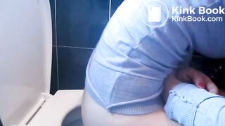 Hot girl toilet diarrhea farting comp
