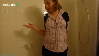 Covering her self in scat #2