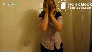 Covering her self in scat #2