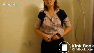 Covering her self in scat #2