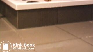 pissing and shitting in the shower and smeared her sexy breasts with it