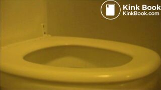 Clumsy woman with cleaner camera lens poops