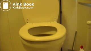 Clumsy woman with cleaner camera lens poops