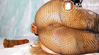 Wowzers. Fishnet Shitty Prolapsed Dildo Perfection Part 2
