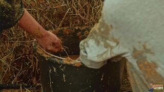 Horse Dung Lesbians - two girlfriends playing and fucking in horse shit