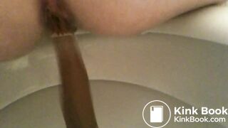 Scat closeup on bowl rear view