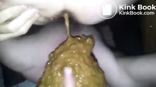 Girl poop diarrhea into slave mouth