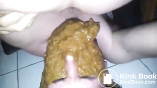 Girl poop diarrhea into slave mouth