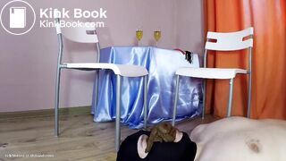 Laura and friend use him as their toilet slave.