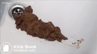 Soft creamy poop in sink