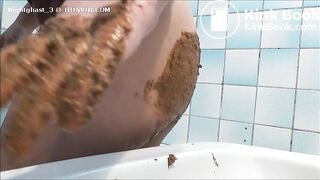 Soft creamy poop in sink