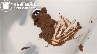 Soft creamy poop in sink