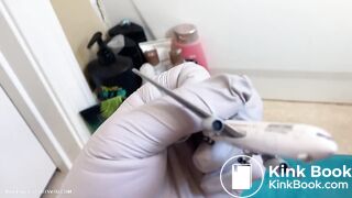 Giant verbally physically plays with bus (scat)