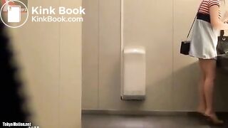 Several Asian Shitting in Public Toilet