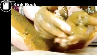 Girl enjoys shit smearing