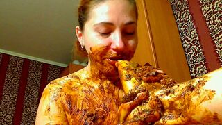 Girl eating scat legs very hot