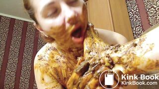 Girl eating scat legs very hot
