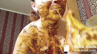 Girl eating scat legs very hot