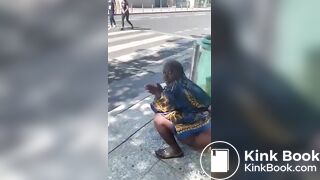 Black lady found pooping in public without any care