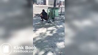 Black lady found pooping in public without any care