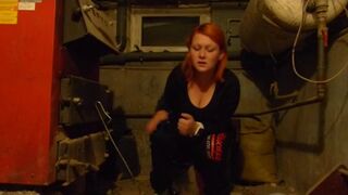 Girl poops and pees in bucket