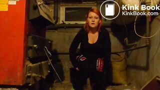 Girl poops and pees in bucket