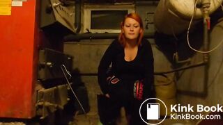 Girl poops and pees in bucket