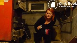 Girl poops and pees in bucket