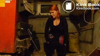 Girl poops and pees in bucket