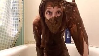 Full covered shit girl