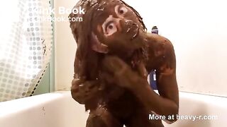 Full covered shit girl